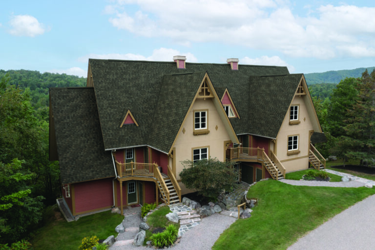 Image of roof with several peaks