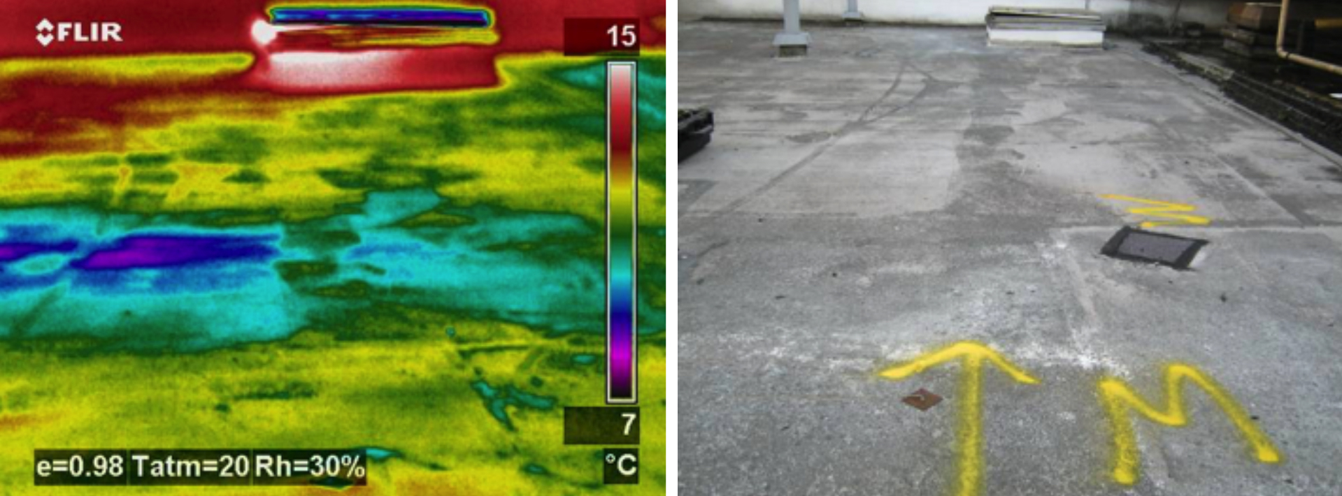 infrared imaging analysis for roof leak detection