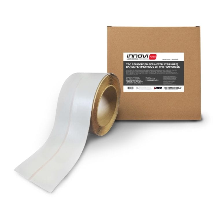 InnoviFlash™ Reinforced Perimeter Strip (RPS) - 6 inch TPO Termination Strip rool + packaging box
