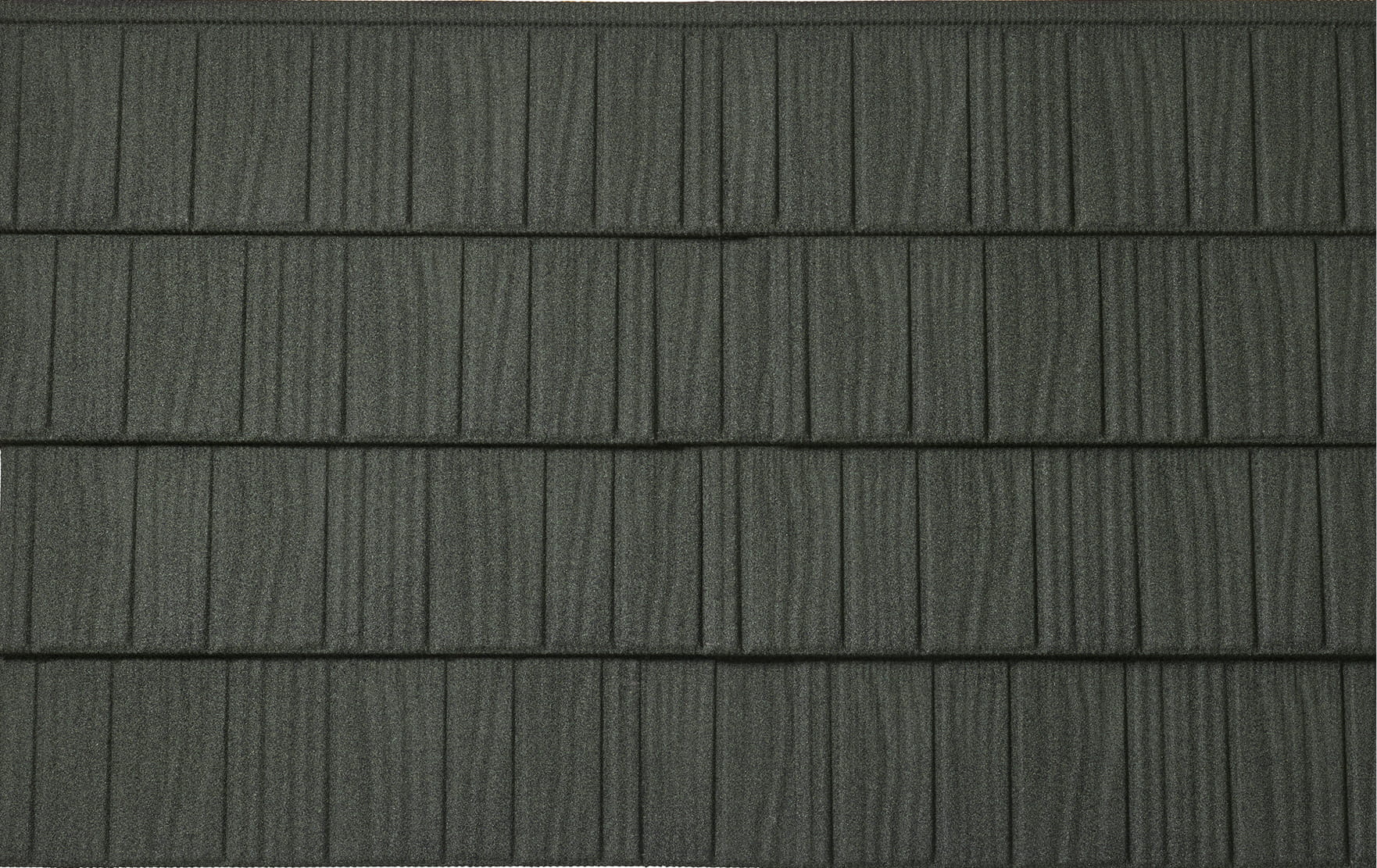 DECRA Farmhouse Shake Timber Green stone-coated steel tile with wood-grain texture and visible stone granules