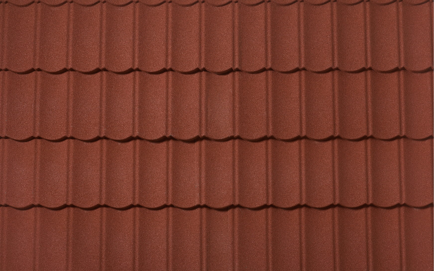 DECRA Scalloped Tile Canyon Terra swatch — Mediterranean scalloped stone-coated steel roofing in warm canyon-terra red-brown