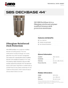 IKO SBS DeckBase 44 | Technical Data Sheet