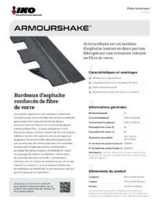 IKO ArmourshakeMC avec classe 3 et classe 4 | Fiche technique - classe 3 et classe 4