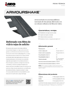 IKO ArmourshakeTM con Clase 3 y Clase 4 | Ficha Técnica - Clase 3 y Clase 4