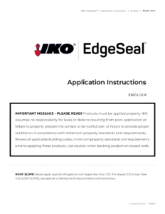 IKO EdgeSeal® | Application Instructions