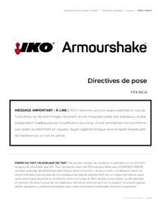 ArmourshakeMC de IKO | Directives de pose