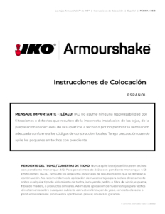 IKO ArmourshakeTM | Instrucciones de Colocación
