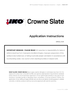 IKO Crowne SlateTM | Application Instructions