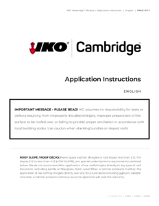 IKO Cambridge® | Application Instructions