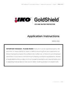 IKO GoldShieldTM | Application Instructions