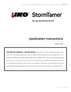 IKO® StormTamerTM | Application Instructions