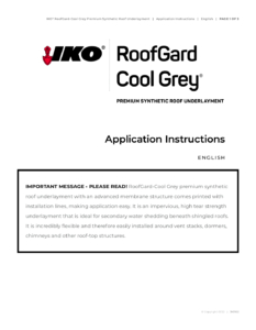 IKO® RoofGard-Cool GreyTM | Application Instructions