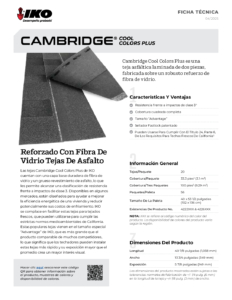 IKO Cambridge® Cool ColorsTM | Ficha Técnica