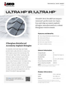 IKO UltraHP® IR & UltraHP® | Technical Data Sheet 