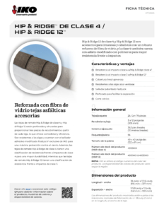 IKO Hip & Ridge 12TM / IKO Hip & Ridge Clase 4TM | Ficha Técnica