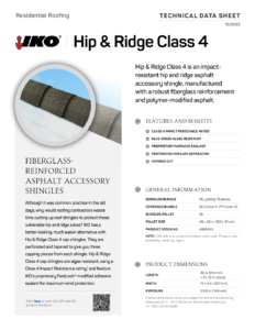 IKO Hip & Ridge Class 4TM | Technical Data Sheet
