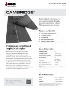 IKO Cambridge® | Technical Data Sheet