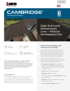 IKO Cambridge® | Brochure (U.S. Contractor’s Edition)