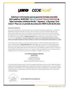 Garantía limitada de protection extendida CodePlusTM Iron Clad (États-Unis et Canada)