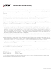 IKO | Limited Material Warranty (en anglais)