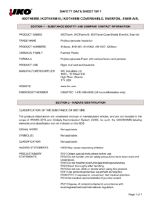 1911 IKOTherm, IKOTherm III, IKOTherm CoverShield, Enerfoil & Ener-Air | Safety Data Sheet - High River