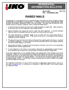 TBR16 Raised Nails | Product Bulletin