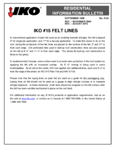 TBR24 IKO No15 Felt Lines | Product Bulletin