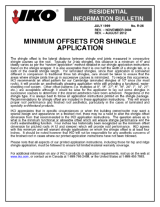 TBR26 Minimal Offsets for Shingle Application | Product Bulletin