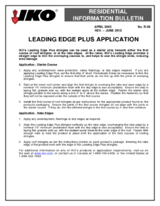 TBR36 Leading Edge Plus Application | Product Bulletin
