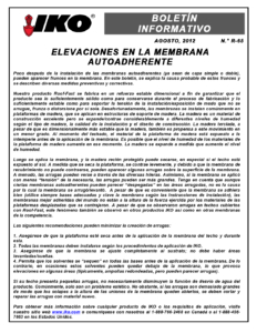 TBR65 Elevaciones en la Membrana Autoadherente | Boletín de producto