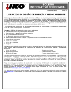 TBR66 LEED | Boletín de producto