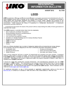 TBR66 LEED | Product Bulletin