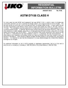 TBR68 ASTM D7158 Class H | Product Bulletin