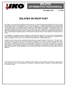 TBR69 Solapes de Roof-Fast | Boletín de producto
