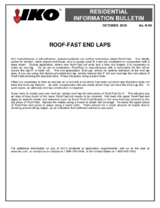 TBR69 Roof-Fast EndLaps | Product Bulletin