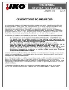 TBR71 Cementitious Decks | Product Bulletin