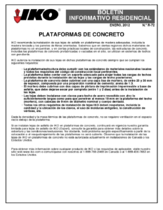 TBR72 Plataformas de Concreto | Boletín de Producto