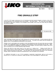 TBR73 Sand Strip | Product Bulletin