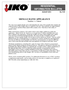 TBR81 Shingle Blend Appearance | Product Bulletin