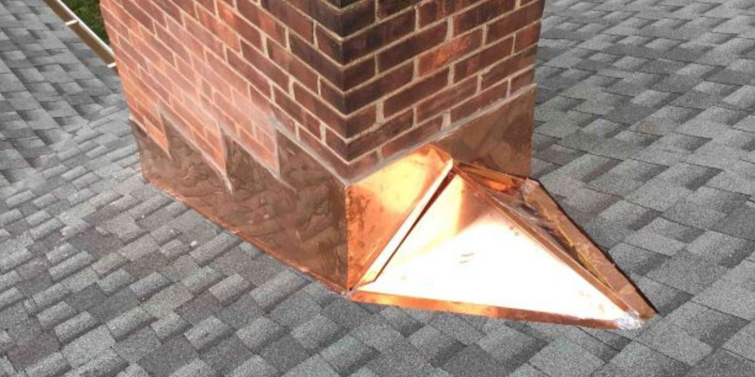 copper flashing around a chimney