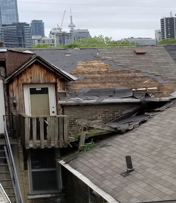 unfinished roofing job