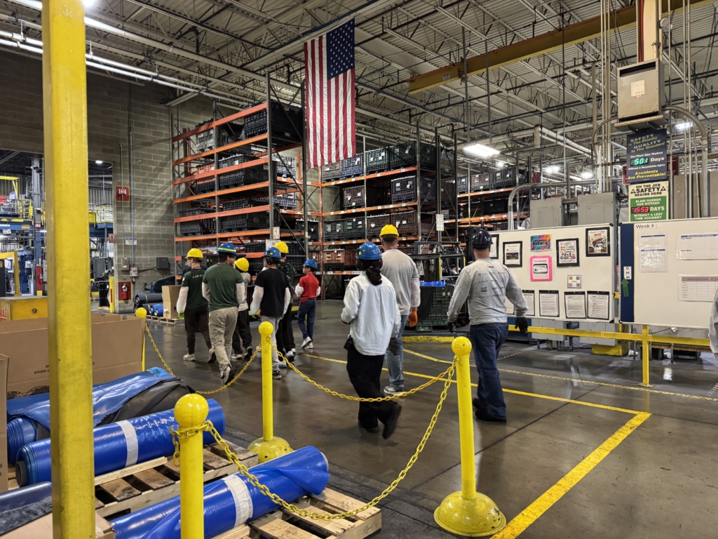 tudents explored how products are made, touring Blair Rubber Company's facility