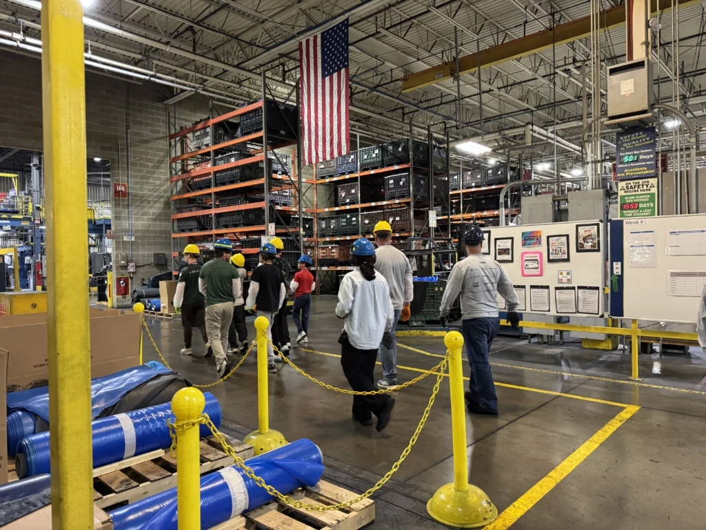 tudents explored how products are made, touring Blair Rubber Company's facility