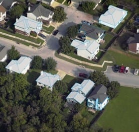 aerial roof photos with roof area marked and outlined