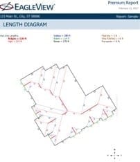 diagram of roof showing measured areas