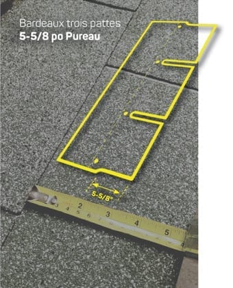 Pureau adéquat pour les bardeaux à trois pattes et les bardeaux laminés