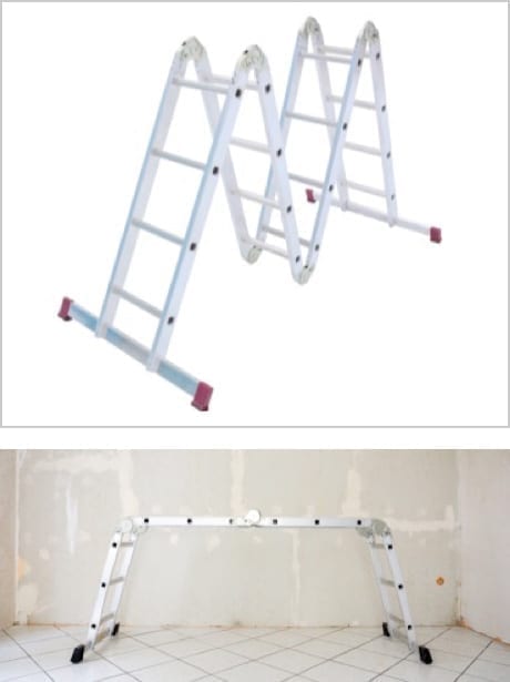 M shape folded Articulated ladder