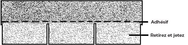 Diagram showing three tab shingle sealant line