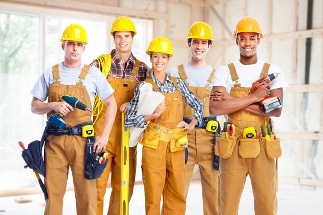group of contructions workers on the jobsite