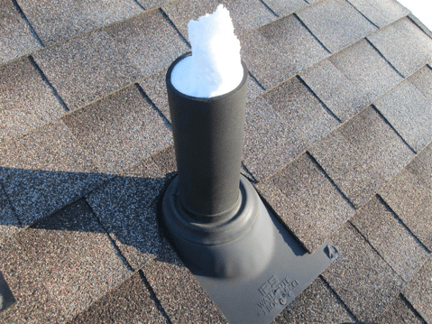 roof vent with snow
